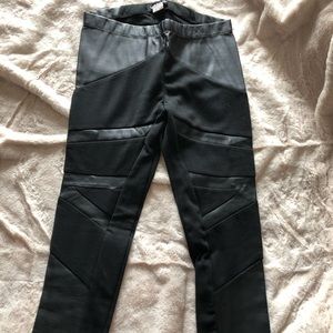 Venus faux leather paneled leggings - size 2